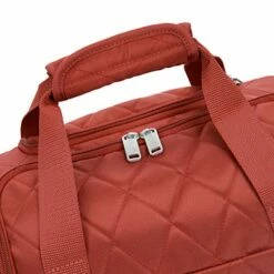 AmazonBasics Underseat Carry On Rolling Travel Luggage Bag - Red Quilted -suitcase shop 51P7DNgnzLL