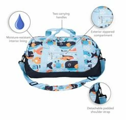 Wildkin Kids Overnighter Duffel Bags For Boys & Girls, Measures 18 X 9 X 9 Inches Duffel Bag For Kids, Carry-On Size & Ideal For School Practice Or Overnight Travel, BPA-free (Big Fish) -suitcase shop 51PUr2yzF0L