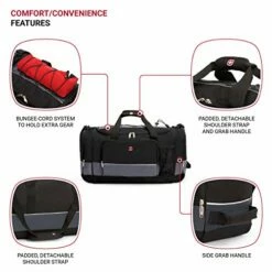 SwissGear 20" Duffel Bag | Gym Bag | Travel Duffle Bags | Men's And Women's - Grey/Black -suitcase shop 51QTXpMEavL