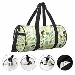 Fredeulva Cabbage Squash Leek Onion Asparagus Duffel Bag Canvas Shoulder Round Gym Sports Travel Weekender Bags For Man Women -suitcase shop 51RWF 02c0S
