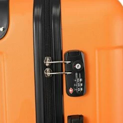 SSLine 3 Piece Luggage Sets Hardshell Spinner Luggages Swivel Wheels Suitcase Portable Rolling Trolley Case - 20" 24" 28" Spinner Suitcases Orange -suitcase shop 51S1vWq3k6L