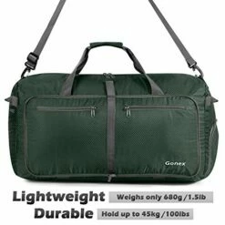Gonex 100L Foldable Travel Duffel Bag For Luggage Gym Sports, Lightweight Travel Bag With Big Capacity, Water Repellent (Dark Green) -suitcase shop 51TFJcGI5jL