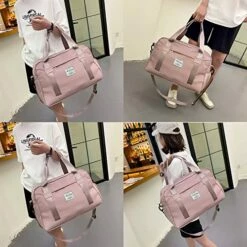 FOAN & MABLE Womens Travel Bags, Weekender Carry On For Women, Sports Gym Bag, Workout Duffel Bag, Overnight Shoulder Bag Fit 15.6 Inch Laptop Pink Large -suitcase shop 51TRDciJ9BL