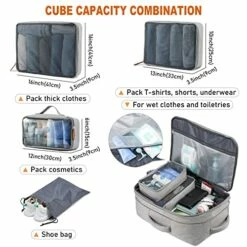 LOVEVOOK Carry On Backpack, 40L Travel Backpack For Women Men Airline Approved, Expandable Large Suitcase Backpacks With 4 Packing Cubes, Aer Travel Pack 3, Water Resistant Weekender Bag -suitcase shop 51TRuHhakFL