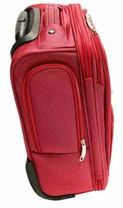 Mancini Leather Goods Wheeled Underseat Carry-on (Red) -suitcase shop 51TomtSWSOL