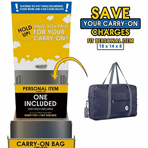 For Spirit Airlines Foldable Travel Duffel Bag Tote Carry On Luggage Sport Duffle Weekender Overnight For Women And Girls (3112 Dark Blue ( With Shoulder Strap)) 8 For Spirit Airlines Foldable Travel Duffel Bag Tote Carry On Luggage Sport Duffle Weekender Overnight For Women And Girls (3112 Dark Blue ( With Shoulder Strap)) - Image 6