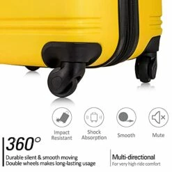 Expandable 3 Piece Luggage Sets Hardside Durable Suitcase With Spinner Wheels TSA Lock, 3 Pcs Carry On Case Travel Home Outdoor School Lightweight Trolley Case ( 20" 24" 28" Yellow) -suitcase shop 51VQHjUgqsS
