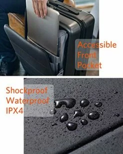 NINETYGO Carry On Luggage 22x14x9 With Spinner Wheels, Hardside Carry On Suitcase With Front Pocket Lock Cover, Super Convenient & Lightweight For Business Travel (20") -suitcase shop 51WD cyWBXL