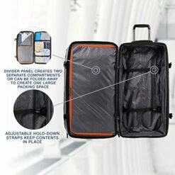 Travelpro Bold Drop Bottom Wheeled Rolling Duffel Bag, Grey/Black, 30-Inch -suitcase shop 51WjNlzBceL