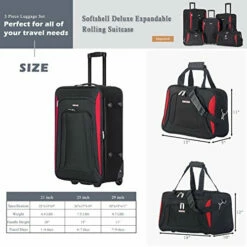 Flieks 5 Piece Luggage Set Deluxe Expandable Rolling Suitcase (black&red) 13 Flieks 5 Piece Luggage Set Deluxe Expandable Rolling Suitcase (black&red) -suitcase shop 51X0XPpqqzL 1b39f1d1 fc68 40b7 a56e f89a7f3095cf