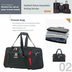 Flieks 5 Piece Luggage Set Deluxe Expandable Rolling Suitcase (black&red) 11 Flieks 5 Piece Luggage Set Deluxe Expandable Rolling Suitcase (black&red) -suitcase shop 51X3 Ijg4PL 713b6d0c ebbf 4ccc be3c bff6f09fd01a
