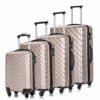 4PC 18-28 Inch Hardshell Luggage ABS Luggages Sets With Spinner Wheels Hard Shell Spinner Carry On Suitcase (Champagne Gold, 4 PCS)