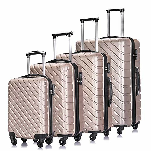 4PC 18-28 Inch Hardshell Luggage ABS Luggages Sets With Spinner Wheels Hard Shell Spinner Carry On Suitcase (Champagne Gold, 4 PCS) 2 4PC 18-28 Inch Hardshell Luggage ABS Luggages Sets With Spinner Wheels Hard Shell Spinner Carry On Suitcase (Champagne Gold, 4 PCS)