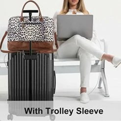 MyMealivos Canvas Weekender Bag, Overnight Travel Carry On Duffel Tote With Shoe Pouch -suitcase shop 51XWbKChnFL