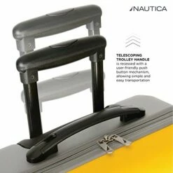 Nautica Hardside Carry On Luggage - 20 Inch Spinner Wheels Suitcase Lightweight Rolling Travel Bag For Under Seat, Yellow/Silver -suitcase shop 51YXv 2Bj Q9L
