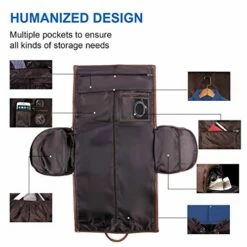 Carry On Garment Bag, Waterproof Mens Garment Bag For Travel Business, Large Leather Duffel Bag With Shoe Compartment -Brown -suitcase shop 51ZCkkidlCL