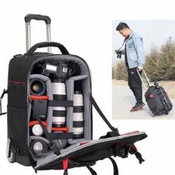 Convenient Photography Rolling Luggage Digital Shoulder Suitcase With Wheels Men Camera Cabin Trolley Travel Bags (Color : Small) -suitcase shop 51ZjeDsBFBL