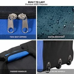 Jetstream Foldable 145L Duffle Bag With Triple Inline Wheels - Large Collapsible Duffel For Camping & Travel -suitcase shop 51 566HwZmL