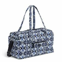 Vera Bradley Women's Signature Cotton Large Travel Duffel Bag, Ikat Island, One Size -suitcase shop 51aLB8aX5GL
