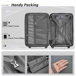 Expanable Spinner Wheel 3 Piece Luggage Set Abs Lightweight Suitcase With Tsa Lock -suitcase shop 51bx3O63uPL