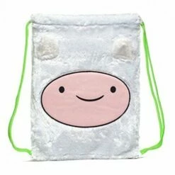 Adventure Time Finn Plush Furry White Cinch Laptop Bag Back Pack New W Tags