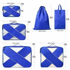 P.travel 6Pcs Packing Cubes For Travel Lightweight Luggage Organizer Bag Travel Cubes (Blue) -suitcase shop 51erGKm6RAL