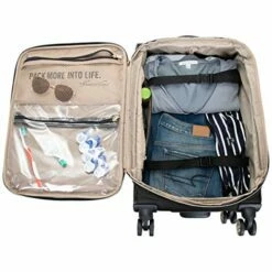 Kenneth Cole Reaction Women's Chelsea Luggage Chevron Softside 8-Wheel Spinner Expandable Suitcase Collection, Black, 2pc Bundle (Carry On+Backpack) 21 Kenneth Cole Reaction Women's Chelsea Luggage Chevron Softside 8-Wheel Spinner Expandable Suitcase Collection, Black, 2pc Bundle (Carry On+Backpack) -suitcase shop 51fCQggtQPL