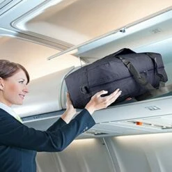 Wandf Foldable Travel Duffel Bag Luggage Sports Gym Water Resistant Nylon (D-Dark Blue With Strap) -suitcase shop 51fjpxw0A3L