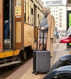 LEVEL8 Elegance Matte Carry-On Luggage, 20” Hardside Suitcase, Lightweight PC Matte Hardcase Spinner Trolley For Luggage, TSA Approved Cabin Luggage With 8 Spinner Wheels- Black, 20-Inch Carry-On -suitcase shop 51g4NYR4BRS