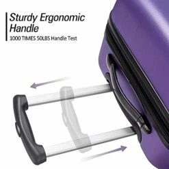 Expandable 3 Piece Luggage Sets Hardside Durable Suitcase With Spinner Wheels TSA Lock, 3 Pcs Carry On Case Travel Home Outdoor School Lightweight Trolley Case ( 20" 24" 28" Purple) -suitcase shop 51ga6T aqsS