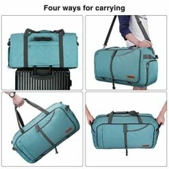 Canway 85L Travel Duffel Bag, Foldable Weekender Bag With Shoes Compartment For Men Women Water-proof & Tear Resistant (Mint Green, 85L) 11 Canway 85L Travel Duffel Bag, Foldable Weekender Bag With Shoes Compartment For Men Women Water-proof & Tear Resistant (Mint Green, 85L) -suitcase shop 51gkNkO1cDL