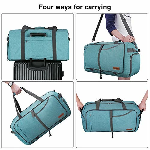 Canway 85L Travel Duffel Bag, Foldable Weekender Bag With Shoes Compartment For Men Women Water-proof & Tear Resistant (Mint Green, 85L) 5 Canway 85L Travel Duffel Bag, Foldable Weekender Bag With Shoes Compartment For Men Women Water-proof & Tear Resistant (Mint Green, 85L) - Image 3