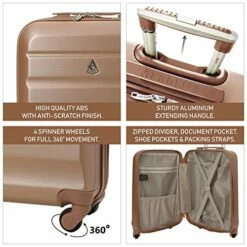 Large Capacity Maximum Allowance 22x14x9 Airline Approved By Delta United Southwest & More Carry On Luggage Bag | Rolling Travel Suitcase | Lightweight Small Hard Shell Trolley | 19.3x14x9in Body Size -suitcase shop 51h09oBsEiL