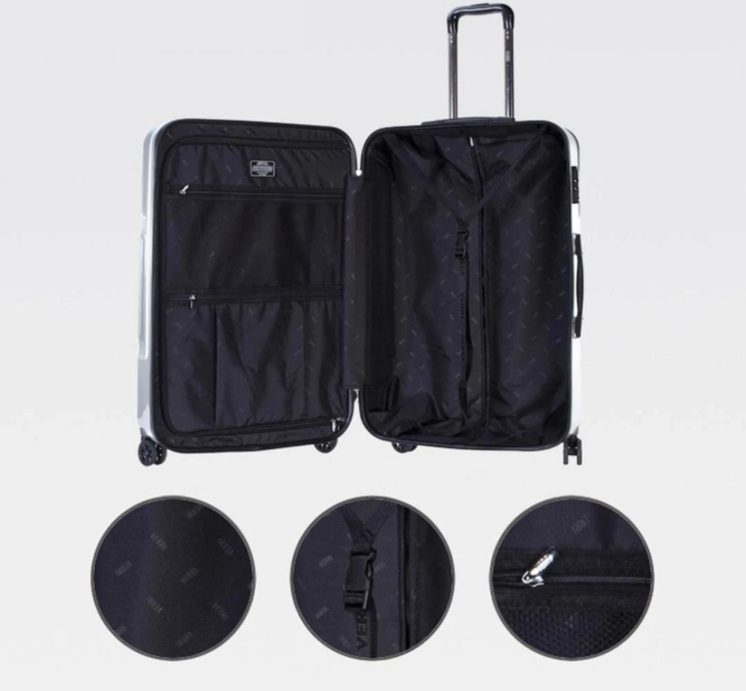 Suitcase, Lightweight, Large 28-Inch Hard-Shell Aluminum Alloy Suitcase, 4 Spinner Wheels, Abs Luggage Travel Trolley, Silver, 20 Inch 7 Suitcase, Lightweight, Large 28-Inch Hard-Shell Aluminum Alloy Suitcase, 4 Spinner Wheels, Abs Luggage Travel Trolley, Silver, 20 Inch - Image 5