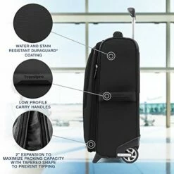 Travelpro Maxlite 5-Softside Lightweight Expandable Upright Luggage, Black, Carry-On 20-Inch -suitcase shop 51hwInQ7WwL