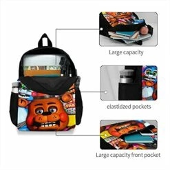 Koiidisa Five Nights At Freddy's 3D Printed Pattern Backpack Travel Bags School Laptop Bookbag,Lightweight Multi-Function And Water Resistant -suitcase shop 51iPcg42tYS