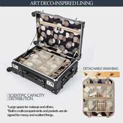 COTRUNKAGE Spinner Vintage Luggage PASCO Carry On Suitcase With TSA Lock (20", Black/Black) -suitcase shop 51jJMeRJaqL