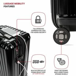 SwissGear 7910 Hardside Expandable Spinner Wheel Luggage With TSA Lock And USB, Black, Carry-On 20-Inch -suitcase shop 51jW9OQvE3S