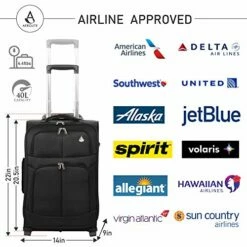 Large Capacity Maximum Allowance 22x14x9 All Parts Carry On Luggage Bag | Rolling Travel Suitcase Lightweight Small Soft Trolley For Women | Approved By Delta, United, Southwest & Many More -suitcase shop 51k7233lV0L