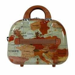 World Traveler Europe 2-Piece Carry-On Spinner Luggage Set With TSA Lock, Brown, One_Size -suitcase shop 51kLFzgbUML
