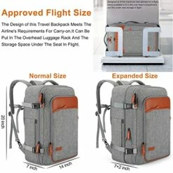 Carry On Backpack, Extra Large 40L Flight Approved Travel Backpack For Men & Women,Expandable Large Suitcase Backpacks With 4 Packing Cubes,Water Resistant Luggage Daypack Business Weekender Bag,Grey -suitcase shop 51l7F0Veu9L