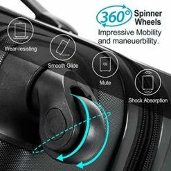Merax 3 Pcs Luggage Set Expandable Hardside Lightweight Spinner Suitcase With TSA Lock [Upgraded Version], Black -suitcase shop 51lgCmboCKL