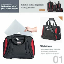 Flieks 5 Piece Luggage Set Deluxe Expandable Rolling Suitcase (black&red) 10 Flieks 5 Piece Luggage Set Deluxe Expandable Rolling Suitcase (black&red) -suitcase shop 51loHqgziRL aa140292 7f74 4acc 8f15 5192158ec7fe