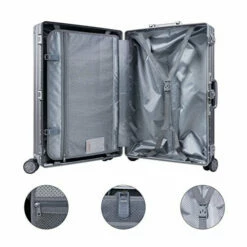 TRAVELKING All Aluminum Luggage Hard Shell Suitcase With Wheels Carry On Spinner Suitcase (Silver 20 Inch) 12 TRAVELKING All Aluminum Luggage Hard Shell Suitcase With Wheels Carry On Spinner Suitcase (Silver 20 Inch) -suitcase shop 51lrk1nvuNL bf93a2cc c418 4c55 82f7 e2fc1ec80e07