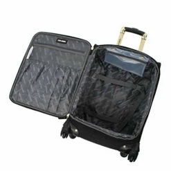 Steve Madden Designer Luggage Collection- 3 Piece Softside Expandable Lightweight Spinner Suitcases- Travel Set Includes Under Seat Bag, 20-Inch Carry On & 28-Inch Checked Suitcase (Peek-A-Boo Black) -suitcase shop 51m5wnrl9VL ec711fdb fcb9 4089 9e2a 83f32f7f89ac
