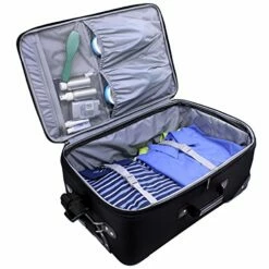 U.S. Traveler New Yorker Lightweight Softside Expandable Travel Rolling Luggage Set, Black/Grey, 4-Piece (15/21/25/29) -suitcase shop 51mmdG0LLYL 882f9a46 c6f0 453e aadf fd122365b26b