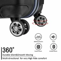JOYWAY Luggage 3 Piece Set Suitcase Lightweight Hardshell TSA Lock Spinner (black) -suitcase shop 51oC3GL500S