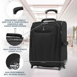Travelpro Maxlite 5-Softside Lightweight Expandable Upright Luggage, Black, Carry-On 20-Inch -suitcase shop 51q6APOrzCL