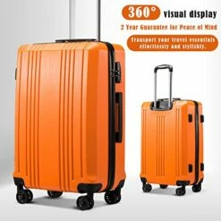Coolife Luggage Suitcase PC+ABS With TSA Lock Spinner Carry On Hardshell Lightweight 20in 24in 28in(orange, S(20in_carry On)) -suitcase shop 51qZKhhu7sL a6c6614a 9f00 4dd5 ab45 5fb817e13454