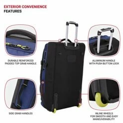 SwissGear Extra Large Lightweight Rolling Duffel, Blue/Green -suitcase shop 51qv8iP46fL